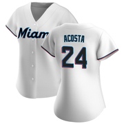 White Authentic Maximo Acosta Women's Miami Marlins Home Jersey