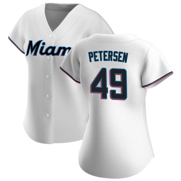 White Authentic Michael Petersen Women's Miami Marlins Home Jersey