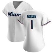White Authentic Nick Gordon Women's Miami Marlins Home Jersey