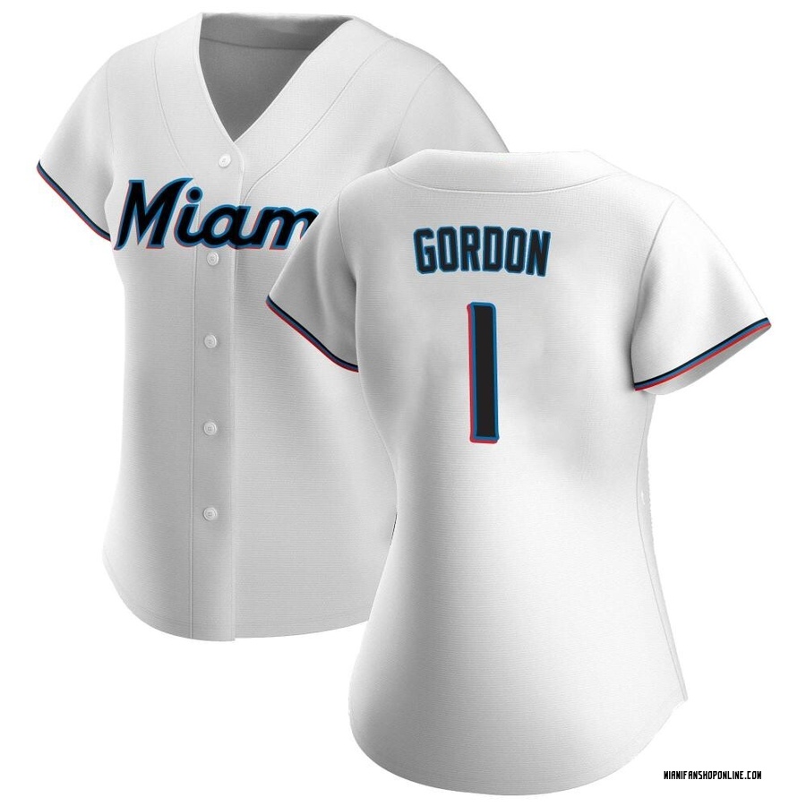 White Authentic Nick Gordon Women's Miami Marlins Home Jersey