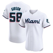 White Elite Cade Gibson Men's Miami Marlins Home Jersey