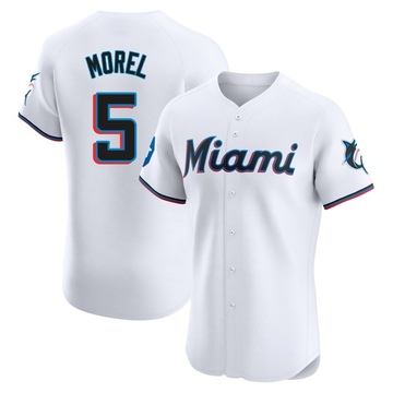 White Elite Christopher Morel Men's Miami Marlins Home Patch Jersey