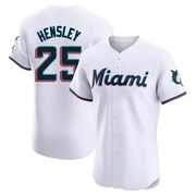 White Elite David Hensley Men's Miami Marlins Home Jersey