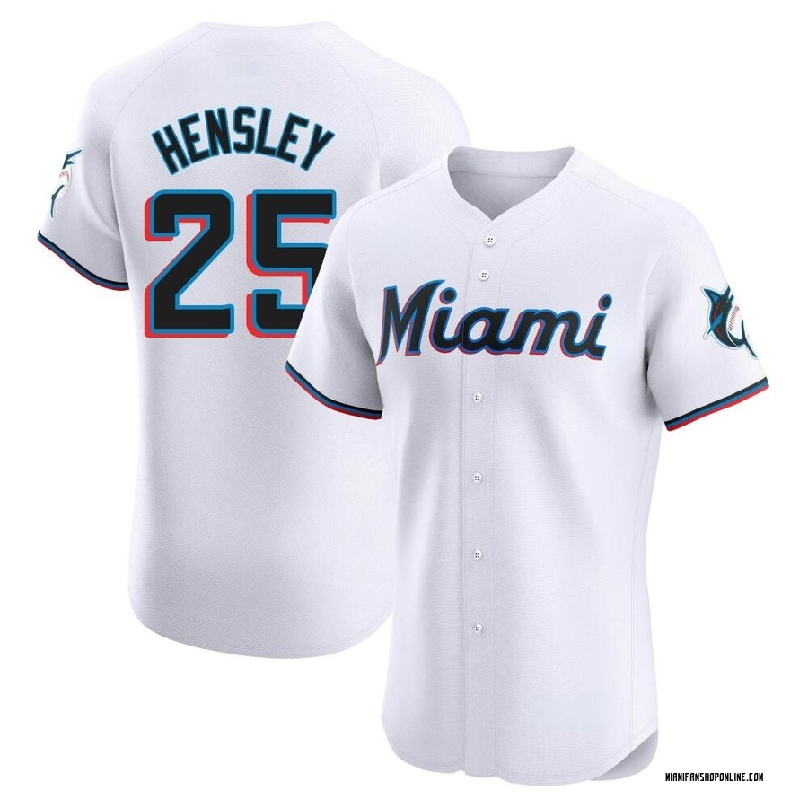 White Elite David Hensley Men's Miami Marlins Home Jersey