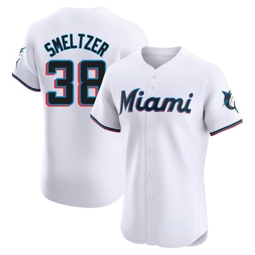 White Elite Devin Smeltzer Men's Miami Marlins Home Jersey