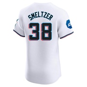White Elite Devin Smeltzer Men's Miami Marlins Home Patch Jersey