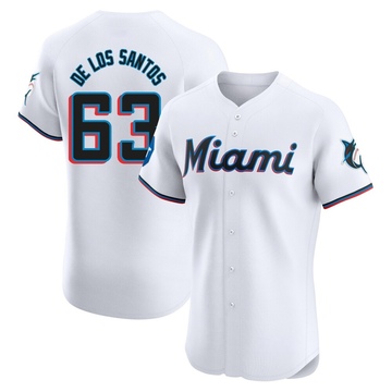 White Elite Deyvison De Los Santos Men's Miami Marlins Home Patch Jersey
