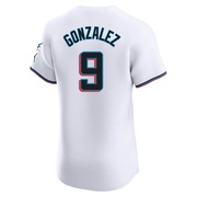 White Elite Erik Gonzalez Men's Miami Marlins Home Jersey