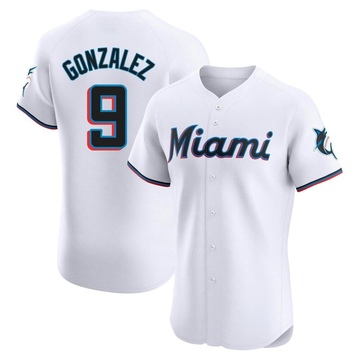 White Elite Erik Gonzalez Men's Miami Marlins Home Jersey