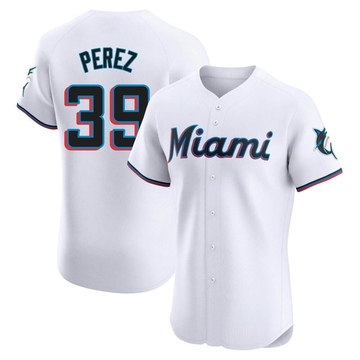 White Elite Eury Perez Men's Miami Marlins Home Jersey
