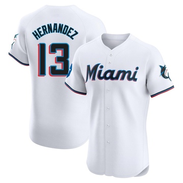White Elite Heriberto Hernandez Men's Miami Marlins Home Patch Jersey