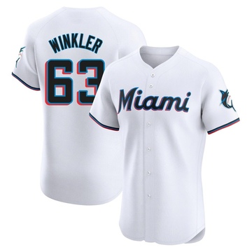 White Elite Jack Winkler Men's Miami Marlins Home Jersey