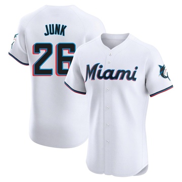 White Elite Janson Junk Men's Miami Marlins Home Jersey