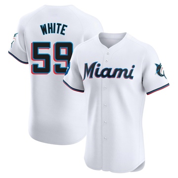 White Elite Joshua White Men's Miami Marlins Home Patch Jersey