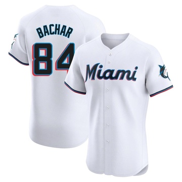 White Elite Lake Bachar Men's Miami Marlins Home Jersey