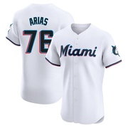 White Elite Luarbert Arias Men's Miami Marlins Home Jersey