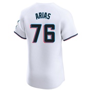 White Elite Luarbert Arias Men's Miami Marlins Home Jersey