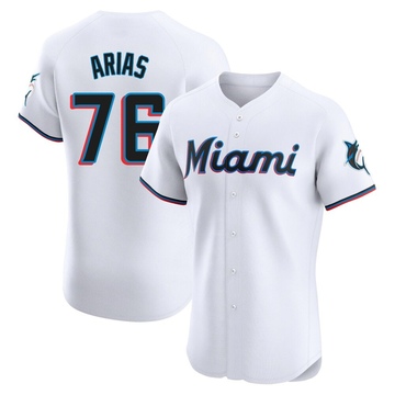 White Elite Luarbert Arias Men's Miami Marlins Home Jersey