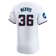 White Elite Matt Mervis Men's Miami Marlins Home Patch Jersey