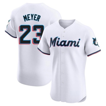 White Elite Max Meyer Men's Miami Marlins Home Jersey