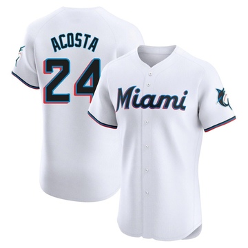 White Elite Maximo Acosta Men's Miami Marlins Home Jersey