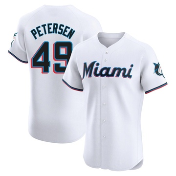 White Elite Michael Petersen Men's Miami Marlins Home Jersey