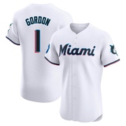 White Elite Nick Gordon Men's Miami Marlins Home Patch Jersey
