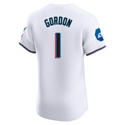 White Elite Nick Gordon Men's Miami Marlins Home Patch Jersey