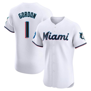 White Elite Nick Gordon Men's Miami Marlins Home Patch Jersey