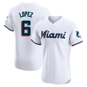White Elite Otto Lopez Men's Miami Marlins Home Jersey