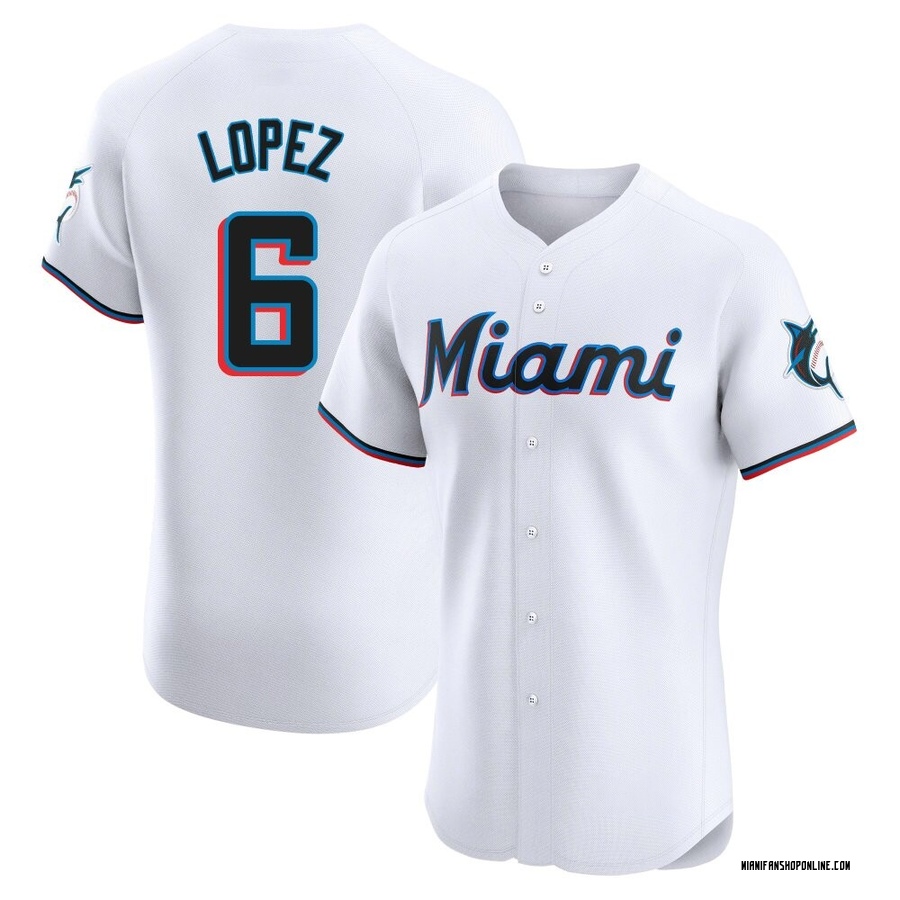 White Elite Otto Lopez Men's Miami Marlins Home Jersey