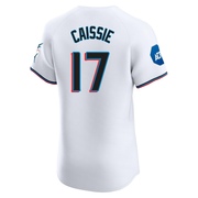 White Elite Owen Caissie Men's Miami Marlins Home Patch Jersey