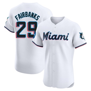 White Elite Pete Fairbanks Men's Miami Marlins Home Patch Jersey