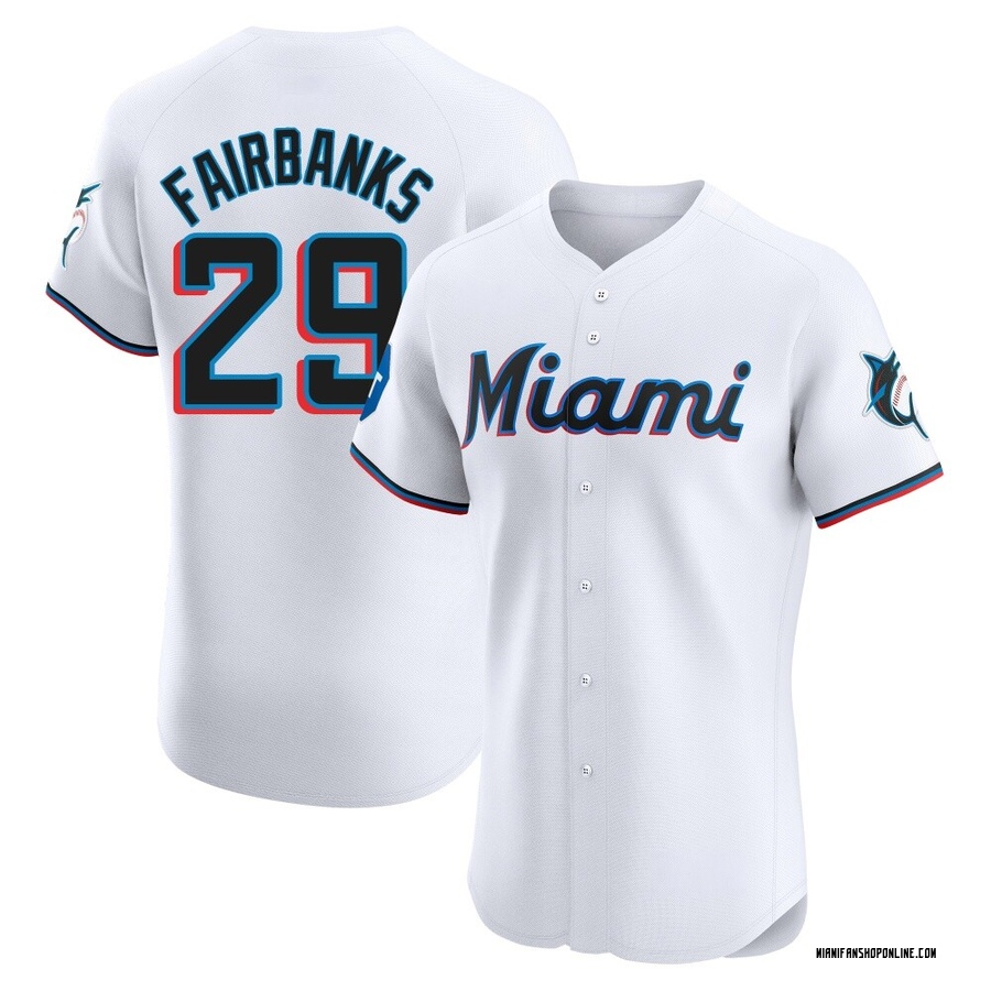 White Elite Pete Fairbanks Men's Miami Marlins Home Patch Jersey