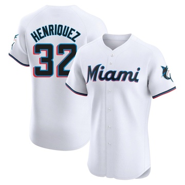 White Elite Ronny Henriquez Men's Miami Marlins Home Jersey