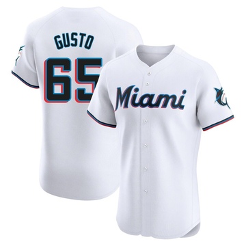 White Elite Ryan Gusto Men's Miami Marlins Home Jersey