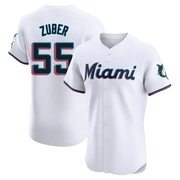 White Elite Tyler Zuber Men's Miami Marlins Home Jersey
