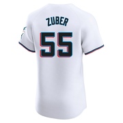 White Elite Tyler Zuber Men's Miami Marlins Home Jersey