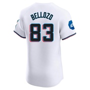 White Elite Valente Bellozo Men's Miami Marlins Home Patch Jersey