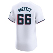 White Elite Zach Brzykcy Men's Miami Marlins Home Jersey