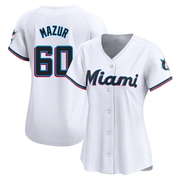 White Limited Adam Mazur Women's Miami Marlins Home Jersey