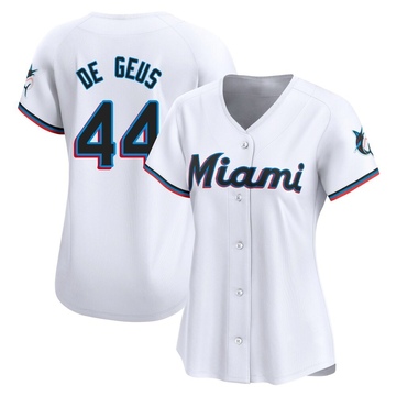 White Limited Brett de Geus Women's Miami Marlins Home Jersey