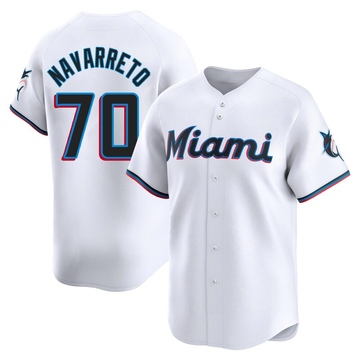 White Limited Brian Navarreto Youth Miami Marlins Home Jersey