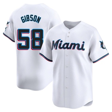 White Limited Cade Gibson Youth Miami Marlins Home Jersey