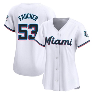White Limited Calvin Faucher Women's Miami Marlins Home Jersey