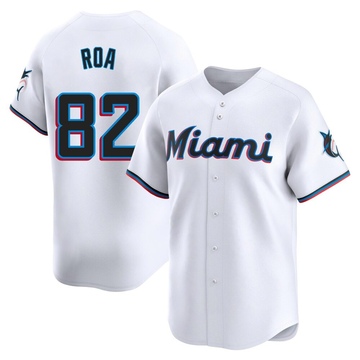 White Limited Christian Roa Men's Miami Marlins Home Jersey
