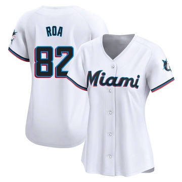 White Limited Christian Roa Women's Miami Marlins Home Jersey