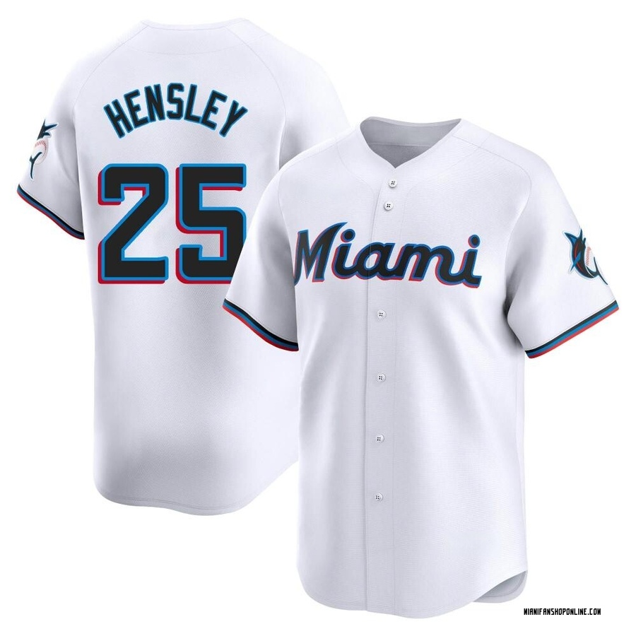 White Limited David Hensley Men's Miami Marlins Home Jersey