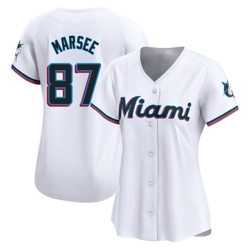 White Limited Jakob Marsee Women's Miami Marlins Home Jersey