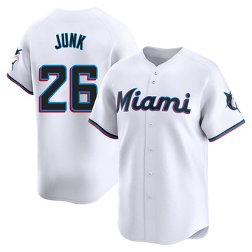 White Limited Janson Junk Men's Miami Marlins Home Jersey